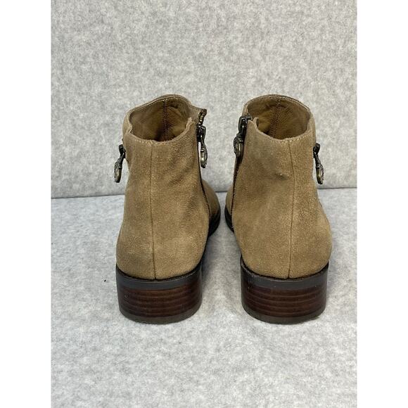 Women's BETTYE MULLER CONCEPT Round Toe Beige Suede Bootie 6.5 - Picture 5 of 12